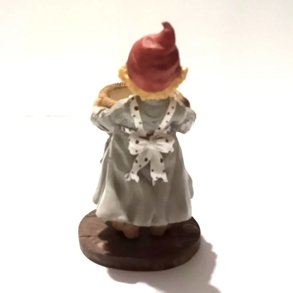 Vintage Sia Collection Julejente Christmas Girl Tea Light Figurine